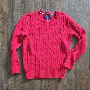 Polo by Ralph Lauren Red Cable Knit Sweater